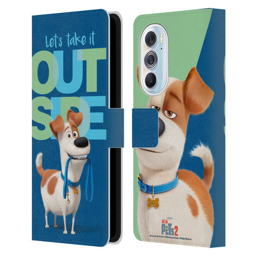 The Secret Life of Pets 2 II For Pet's Sake Max Dog Leash Leather Book Wallet Case Cover For Motorola Edge X30