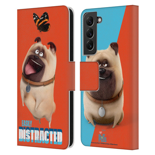 The Secret Life of Pets 2 II For Pet's Sake Mel Pug Dog Butterfly Leather Book Wallet Case Cover For Samsung Galaxy S22+ 5G