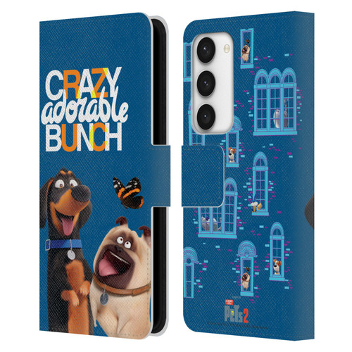 The Secret Life of Pets 2 II For Pet's Sake Group Leather Book Wallet Case Cover For Samsung Galaxy S23 5G