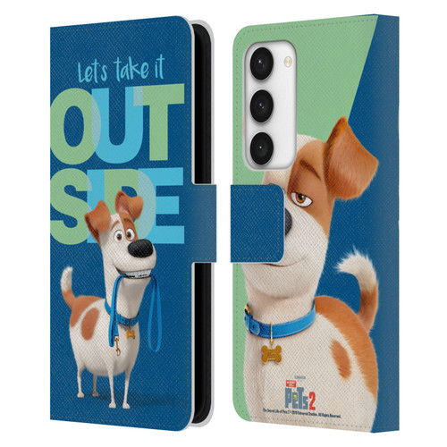 The Secret Life of Pets 2 II For Pet's Sake Max Dog Leash Leather Book Wallet Case Cover For Samsung Galaxy S23 5G