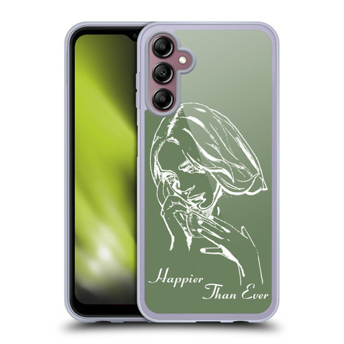 Billie Eilish Happier Than Ever Album Stencil Green Soft Gel Case for Samsung Galaxy A14 5G