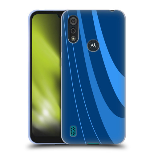 Ameritech Graphics Blue Mono Swirl Soft Gel Case for Motorola Moto E6s (2020)