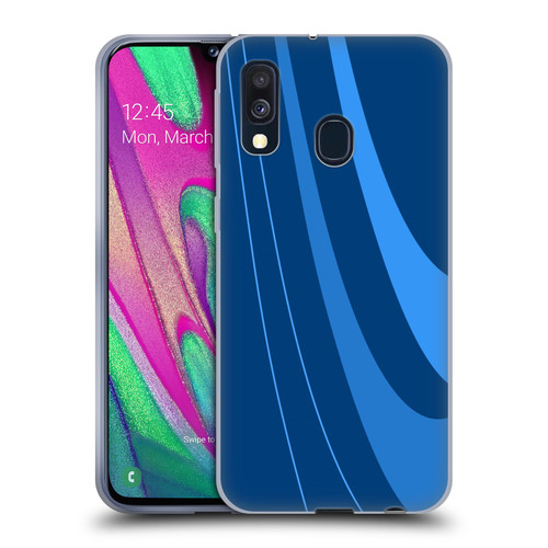 Ameritech Graphics Blue Mono Swirl Soft Gel Case for Samsung Galaxy A40 (2019)
