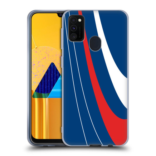 Ameritech Graphics Red And White Swirl Soft Gel Case for Samsung Galaxy M30s (2019)/M21 (2020)