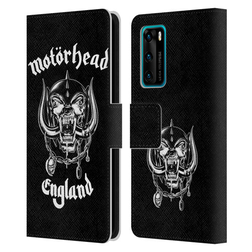 Motorhead Graphics England Leather Book Wallet Case Cover For Huawei P40 5G