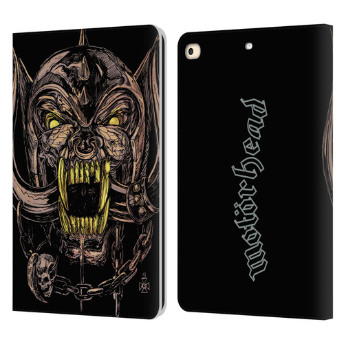 Motorhead Graphics Snaggletooth Leather Book Wallet Case Cover For Apple iPad 9.7 2017 / iPad 9.7 2018