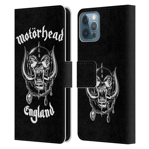 Motorhead Graphics England Leather Book Wallet Case Cover For Apple iPhone 12 / iPhone 12 Pro