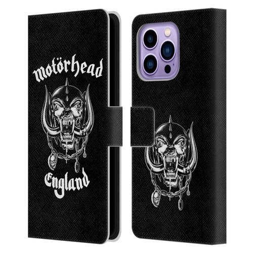 Motorhead Graphics England Leather Book Wallet Case Cover For Apple iPhone 14 Pro Max