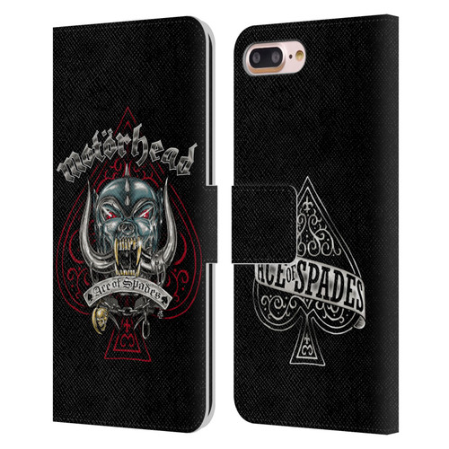 Motorhead Graphics Ace Of Spades Dog Leather Book Wallet Case Cover For Apple iPhone 7 Plus / iPhone 8 Plus