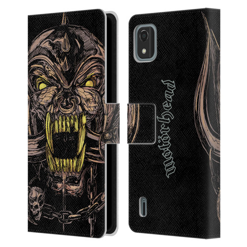 Motorhead Graphics Snaggletooth Leather Book Wallet Case Cover For Nokia C2 2nd Edition