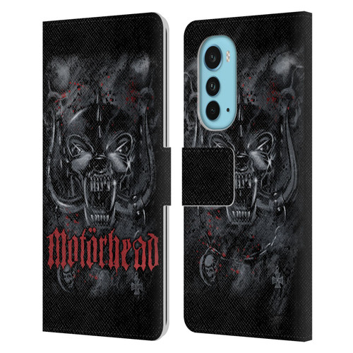 Motorhead Graphics Deathstorm Leather Book Wallet Case Cover For Motorola Edge (2022)