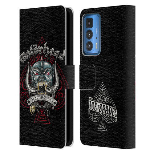 Motorhead Graphics Ace Of Spades Dog Leather Book Wallet Case Cover For Motorola Edge 20 Pro
