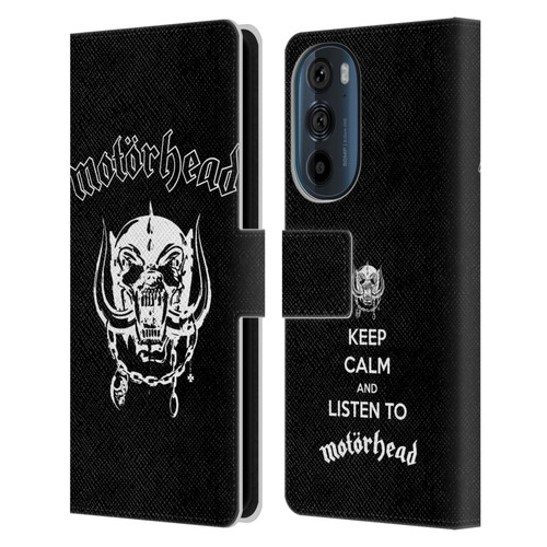 Motorhead Graphics Classic Logo Leather Book Wallet Case Cover For Motorola Edge 30
