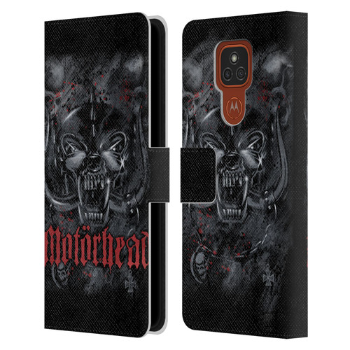 Motorhead Graphics Deathstorm Leather Book Wallet Case Cover For Motorola Moto E7 Plus