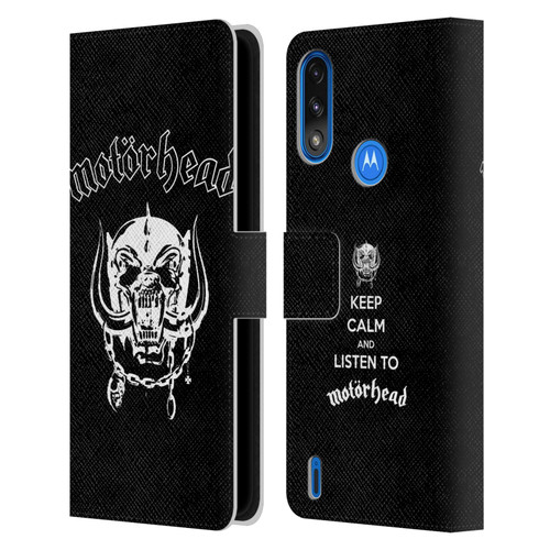 Motorhead Graphics Classic Logo Leather Book Wallet Case Cover For Motorola Moto E7 Power / Moto E7i Power
