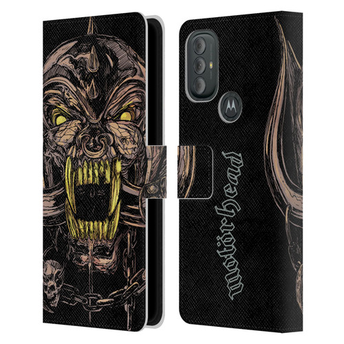Motorhead Graphics Snaggletooth Leather Book Wallet Case Cover For Motorola Moto G10 / Moto G20 / Moto G30
