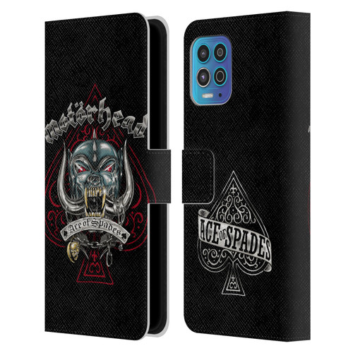 Motorhead Graphics Ace Of Spades Dog Leather Book Wallet Case Cover For Motorola Moto G100