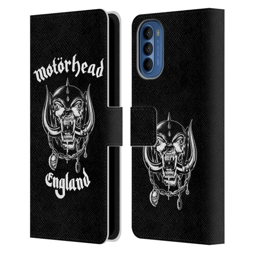 Motorhead Graphics England Leather Book Wallet Case Cover For Motorola Moto G41