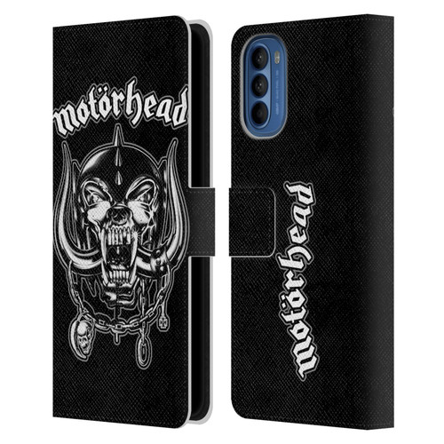 Motorhead Graphics Silver War Pig Leather Book Wallet Case Cover For Motorola Moto G41