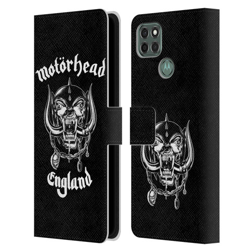 Motorhead Graphics England Leather Book Wallet Case Cover For Motorola Moto G9 Power