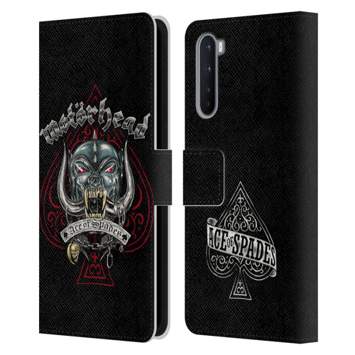 Motorhead Graphics Ace Of Spades Dog Leather Book Wallet Case Cover For OnePlus Nord 5G