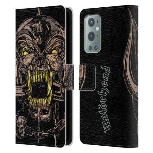 Motorhead Graphics Snaggletooth Leather Book Wallet Case Cover For OnePlus 9