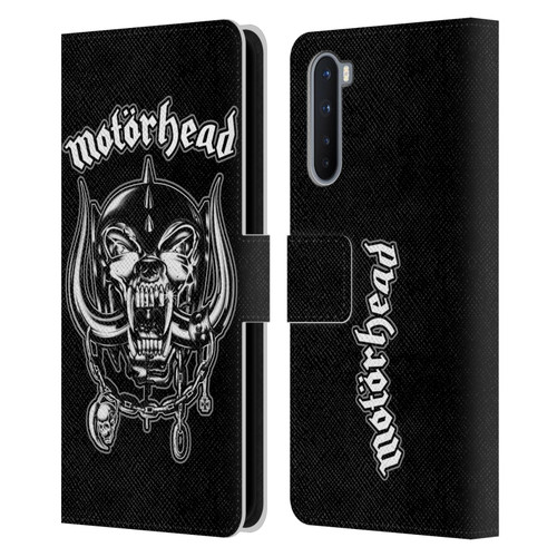 Motorhead Graphics Silver War Pig Leather Book Wallet Case Cover For OnePlus Nord 5G