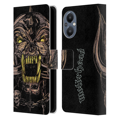 Motorhead Graphics Snaggletooth Leather Book Wallet Case Cover For OnePlus Nord N20 5G