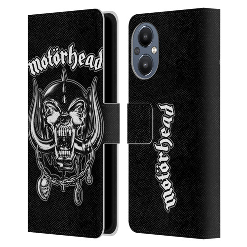 Motorhead Graphics Silver War Pig Leather Book Wallet Case Cover For OnePlus Nord N20 5G