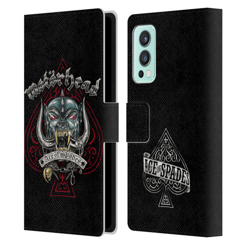 Motorhead Graphics Ace Of Spades Dog Leather Book Wallet Case Cover For OnePlus Nord 2 5G