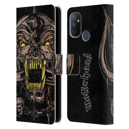 Motorhead Graphics Snaggletooth Leather Book Wallet Case Cover For OnePlus Nord N100