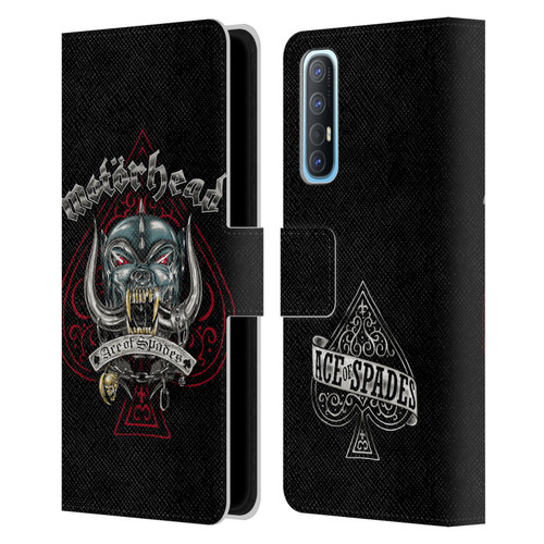 Motorhead Graphics Ace Of Spades Dog Leather Book Wallet Case Cover For OPPO Find X2 Neo 5G