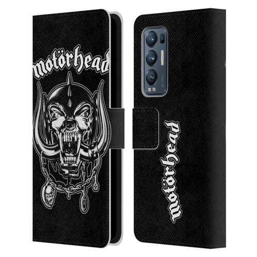 Motorhead Graphics Silver War Pig Leather Book Wallet Case Cover For OPPO Find X3 Neo / Reno5 Pro+ 5G