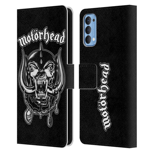Motorhead Graphics Silver War Pig Leather Book Wallet Case Cover For OPPO Reno 4 5G