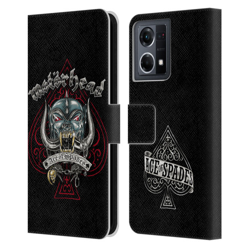 Motorhead Graphics Ace Of Spades Dog Leather Book Wallet Case Cover For OPPO Reno8 4G