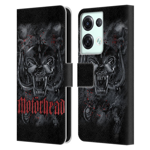 Motorhead Graphics Deathstorm Leather Book Wallet Case Cover For OPPO Reno8 Pro