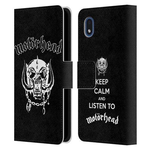 Motorhead Graphics Classic Logo Leather Book Wallet Case Cover For Samsung Galaxy A01 Core (2020)