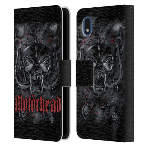 Motorhead Graphics Deathstorm Leather Book Wallet Case Cover For Samsung Galaxy A01 Core (2020)