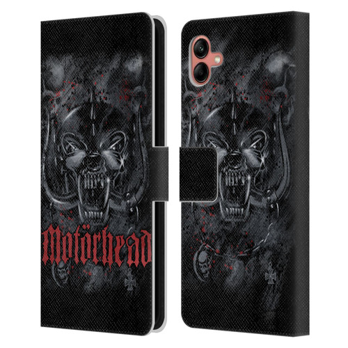 Motorhead Graphics Deathstorm Leather Book Wallet Case Cover For Samsung Galaxy A04 (2022)