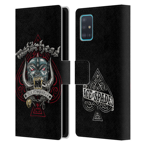 Motorhead Graphics Ace Of Spades Dog Leather Book Wallet Case Cover For Samsung Galaxy A51 (2019)