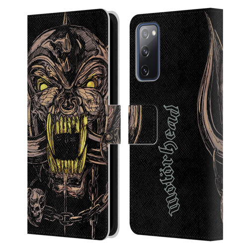 Motorhead Graphics Snaggletooth Leather Book Wallet Case Cover For Samsung Galaxy S20 FE / 5G