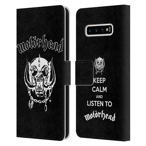 Motorhead Graphics Classic Logo Leather Book Wallet Case Cover For Samsung Galaxy S10+ / S10 Plus