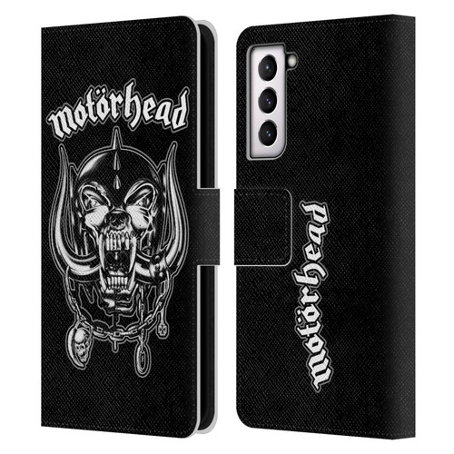 Motorhead Graphics Silver War Pig Leather Book Wallet Case Cover For Samsung Galaxy S21 5G