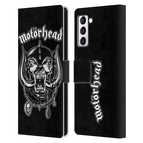 Motorhead Graphics Silver War Pig Leather Book Wallet Case Cover For Samsung Galaxy S21+ 5G