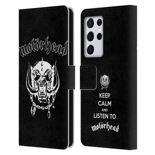 Motorhead Graphics Classic Logo Leather Book Wallet Case Cover For Samsung Galaxy S21 Ultra 5G