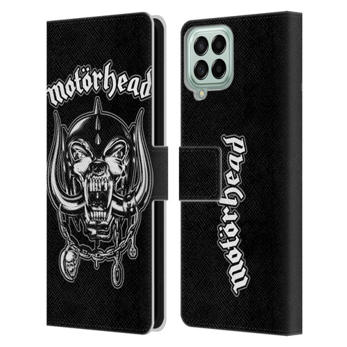 Motorhead Graphics Silver War Pig Leather Book Wallet Case Cover For Samsung Galaxy M33 (2022)