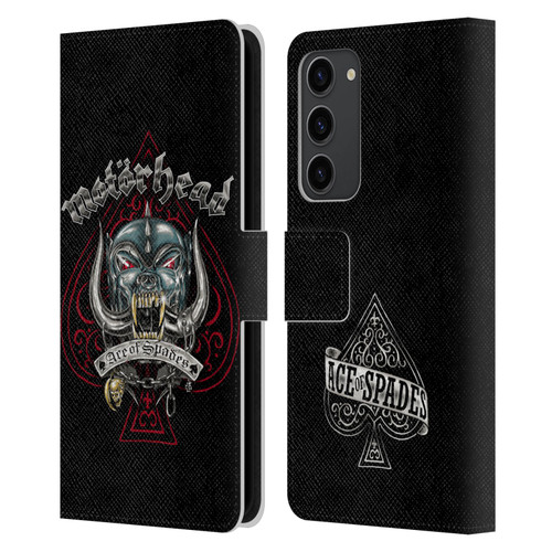 Motorhead Graphics Ace Of Spades Dog Leather Book Wallet Case Cover For Samsung Galaxy S23+ 5G