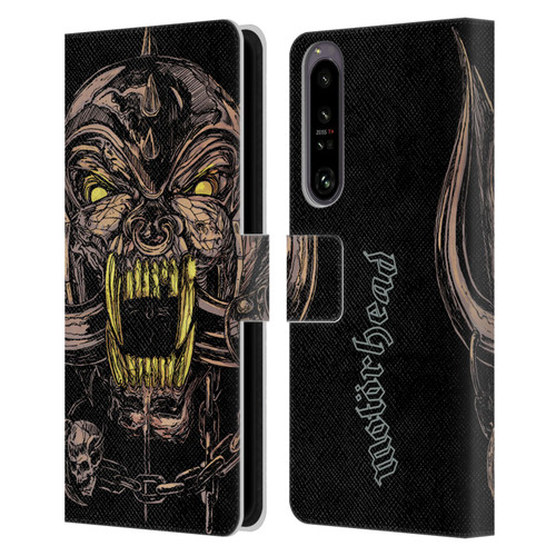 Motorhead Graphics Snaggletooth Leather Book Wallet Case Cover For Sony Xperia 1 IV