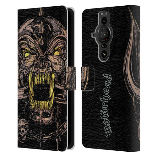 Motorhead Graphics Snaggletooth Leather Book Wallet Case Cover For Sony Xperia Pro-I