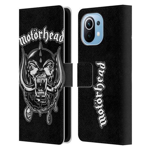 Motorhead Graphics Silver War Pig Leather Book Wallet Case Cover For Xiaomi Mi 11